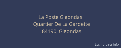 La Poste Gigondas
