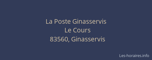 La Poste Ginasservis