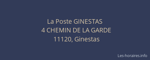 La Poste GINESTAS