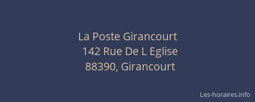 La Poste Girancourt