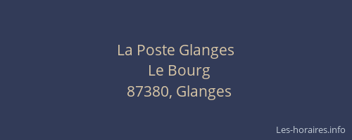 La Poste Glanges