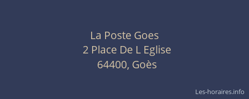 La Poste Goes