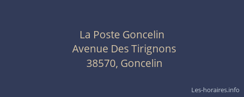 La Poste Goncelin