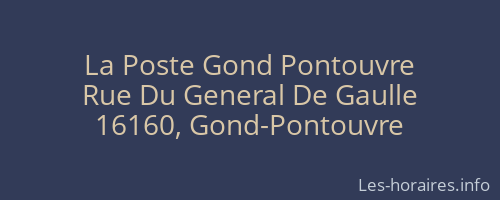 La Poste Gond Pontouvre