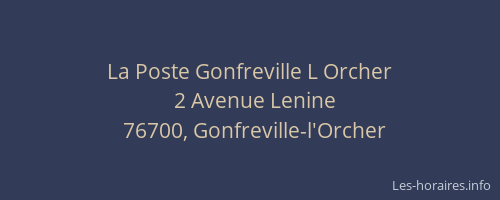 La Poste Gonfreville L Orcher