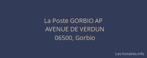 La Poste GORBIO AP