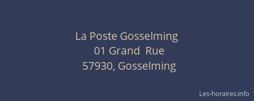 La Poste Gosselming