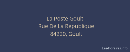 La Poste Goult