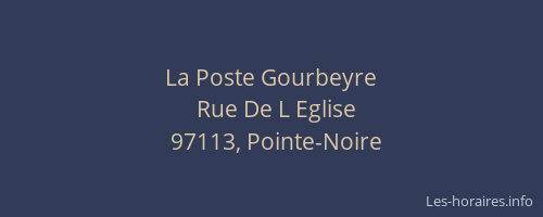 La Poste Gourbeyre