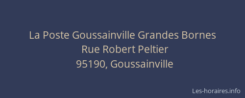 La Poste Goussainville Grandes Bornes