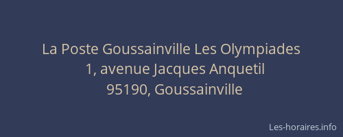 La Poste Goussainville Les Olympiades