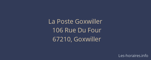 La Poste Goxwiller