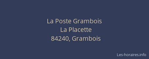 La Poste Grambois