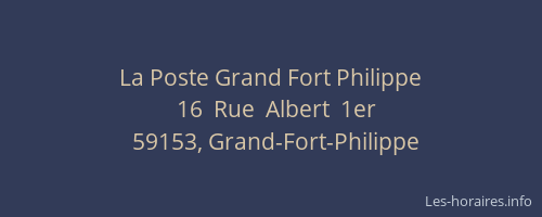 La Poste Grand Fort Philippe