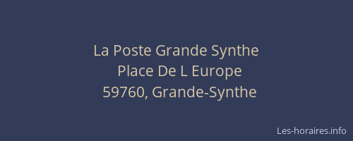 La Poste Grande Synthe