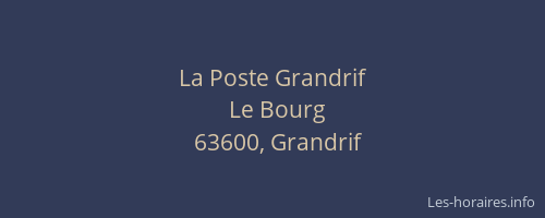 La Poste Grandrif