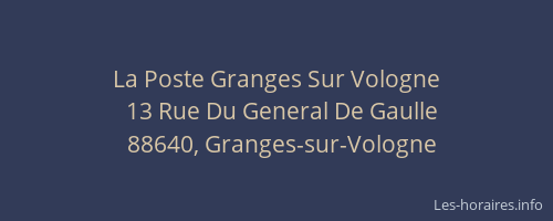 La Poste Granges Sur Vologne