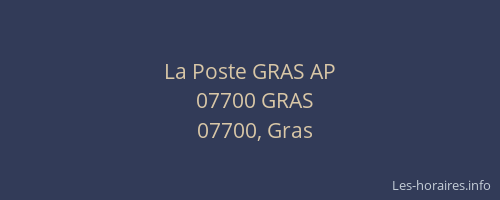 La Poste GRAS AP