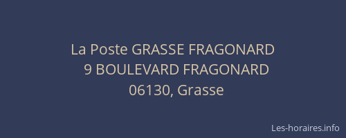 La Poste GRASSE FRAGONARD