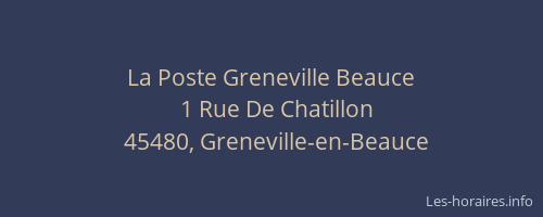 La Poste Greneville Beauce