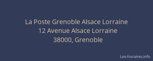 La Poste Grenoble Alsace Lorraine