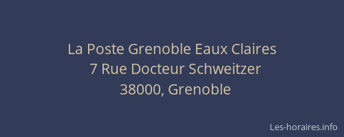 La Poste Grenoble Eaux Claires
