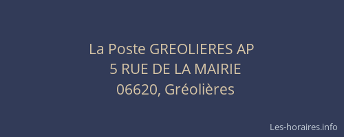 La Poste GREOLIERES AP