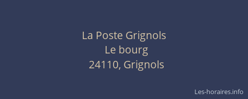 La Poste Grignols