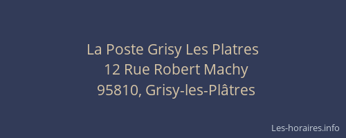La Poste Grisy Les Platres
