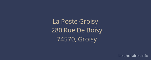 La Poste Groisy