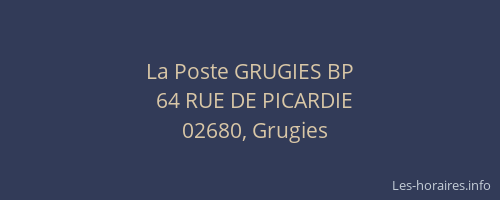 La Poste GRUGIES BP
