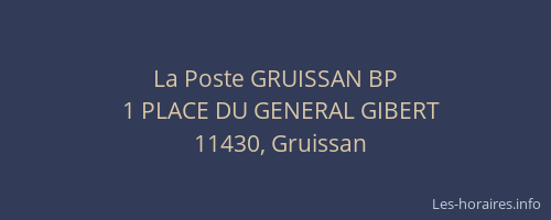 La Poste GRUISSAN BP
