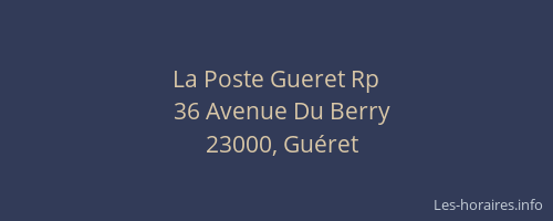 La Poste Gueret Rp
