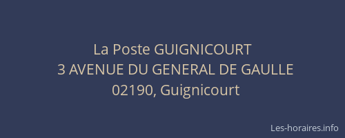 La Poste GUIGNICOURT