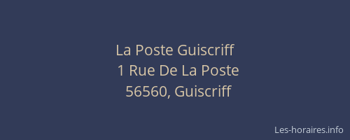 La Poste Guiscriff