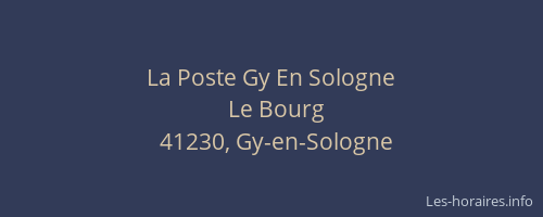La Poste Gy En Sologne