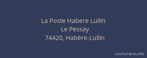 La Poste Habere Lullin