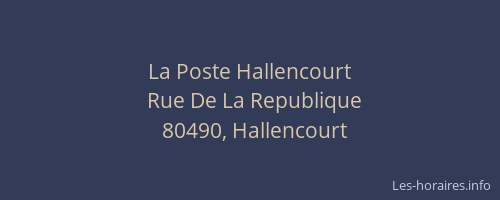 La Poste Hallencourt
