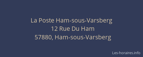 La Poste Ham-sous-Varsberg