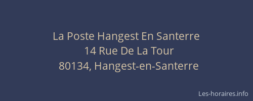 La Poste Hangest En Santerre
