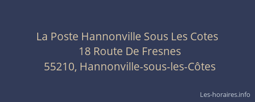 La Poste Hannonville Sous Les Cotes
