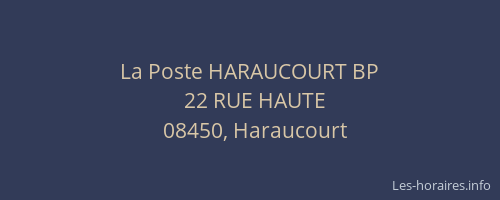 La Poste HARAUCOURT BP