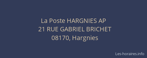 La Poste HARGNIES AP