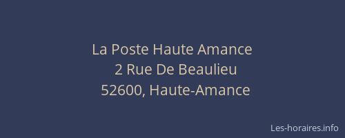La Poste Haute Amance