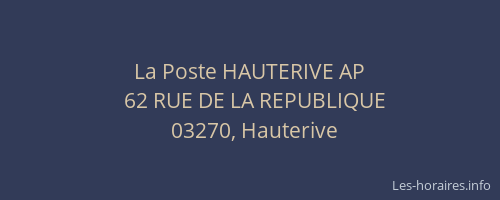 La Poste HAUTERIVE AP