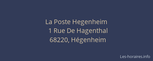 La Poste Hegenheim