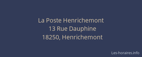 La Poste Henrichemont