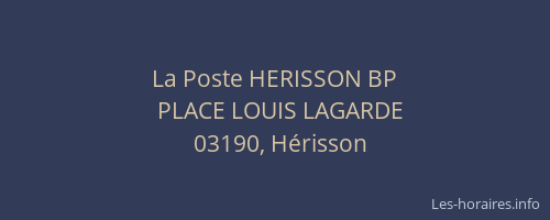 La Poste HERISSON BP