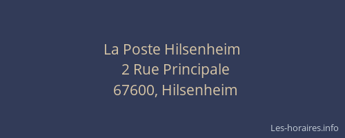 La Poste Hilsenheim