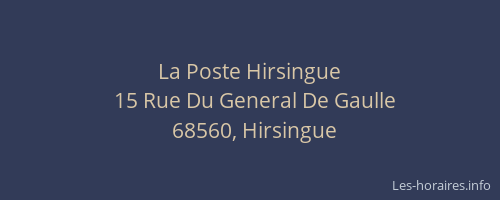La Poste Hirsingue
